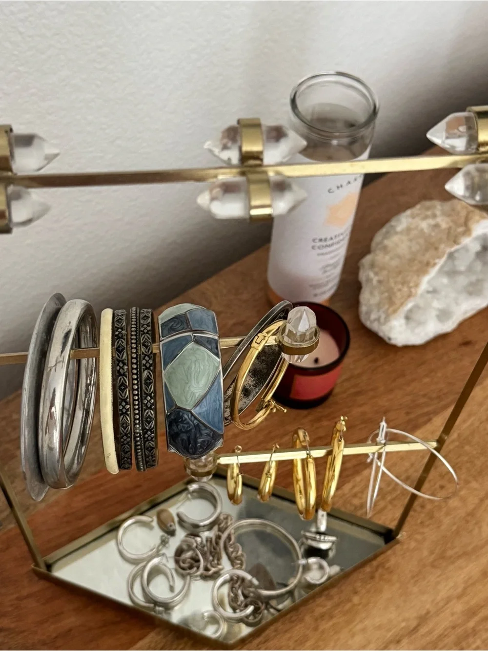 Urban Outfitters Crystal Gold Jewelry Holder